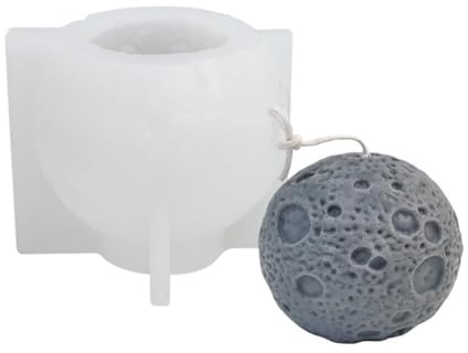Molde de Silicona Vela Planeta 3D Molde de Vela Artesanal Hecho a Mano Moldes de Yeso en forma de Luna Molde de Silicona para la Fabricación de Velas, Vela Perfumada, Jabón, Manuales