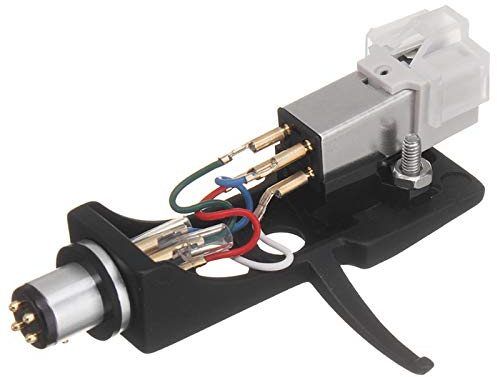 Booso Stylus mit Plattenspieler-Headshell 4-Polige Kontakte für Phonograph Turntable Gramophone LP Vinyl Needle