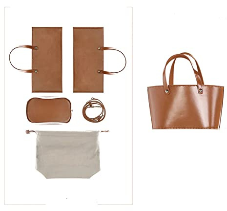 POPSEWING DIY-Kits für Mini-Korbtaschen aus Leder, DIY-Handtasche mit Nähsets, DIY-handgefertigtes Taschenset für Mutter, Freundin, Geburtstagsgeschenk