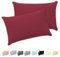 Twinzen® Kissenbezug 30x50 (2er-Set) - 100% Jersey Baumwolle 150 GSM Kissenbezüge - Burgunderrot - Für Kissenbezüge 30x50 cm - Kissenhülle - Kissenbezug mit Reißverschluss - Oeko-Tex Zertifiziert