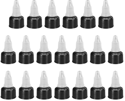 PATIKIL 20 Piezas Tapas de Botella Twist 20/410 Tapas de Repuesto Negro