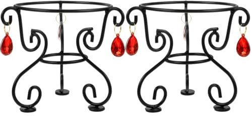 ABOOFAN 2St Mosaik-Kugelständer Kugelregal Ausstellungsstand Halter für Gartenkugeln Metallhaltersockel zarte Halterbasis Globusständer für den Außenbereich Ballhalterständer Schmiedeeisen