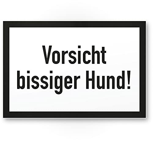 Komma Security Vorsicht bissiger Hund - Hunde Schild Hinweisschild Gartentor Gartenzaun - Türschild Haustüre Warnschild Abschreckung Einbruchschutz - Achtung Vorsicht Hund