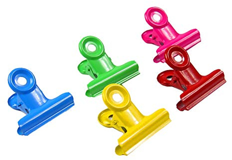 JIHUOO 25 Stück 31mm Bunt Metall Clips Klammern Briefklammern Binder Clip Scharnier Clips Bulldog Clips