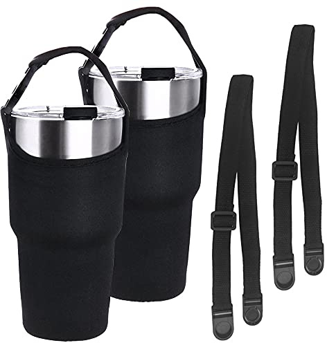 DanziX 2 Pack 30oz Tumbler Carrier Holder, Neoprene Sleeve Replacement with Carrying Handle-Black