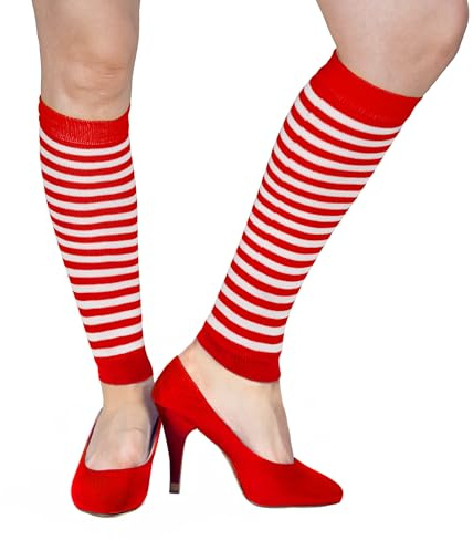 Gestreifte Overknees für Damen & Herren als Kostüm Accessoire für Kostüme