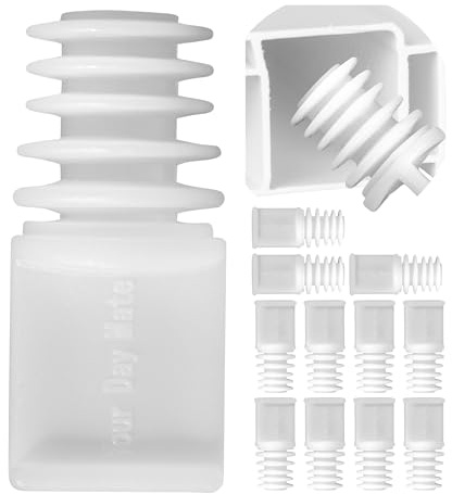 Gardinen Endfeststeller, 12 Stück, in Weiß, aus Kunststoff, für 5-10 mm Nutbreite oder min. 8 x 8 mm Laufkammer, Endstopfen für Schienensystem mit Innenlauf, Endfeststeller Stopper Gardine Schiene