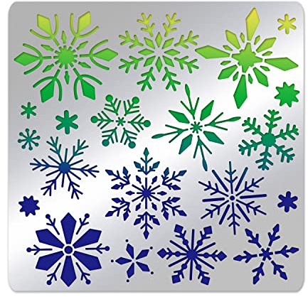 BENECREAT Weihnachts-Schneeflocken-Schablone, 15.6x15.6 cm Kleine Winter-Schneeflocken, Edelstahl-Malvorlagen Für Fenster, Wand-Tür-Dekor Und Scrapbooking