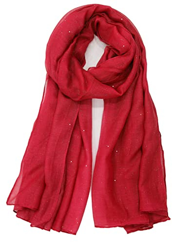 Van Der Rich ® - Paljett mjuk halsduk - dam, 17-röd, One size