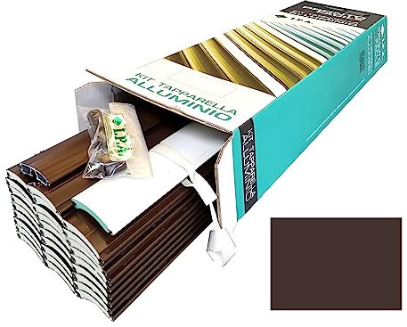 TAPPARELLA SU MISURA IN ALLUMINIO - KIT SU MISURA PRONTO FACILE DI I.P.A. (ALU118 - MARRONE SIMIL RAL 8017, L173XH160)