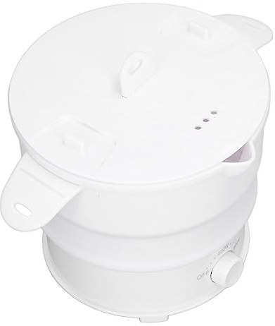 Yctze Elektrischer Hot Pot-Kocher, Mini, Leicht, Tragbar, Faltbar, Reisetopf f¨¹r Camping, B¨¹ro, Hotel, Heimgebrauch, Nudelbrei, Suppe, 800 W, 1,2 L (EU-Stecker 220 V)
