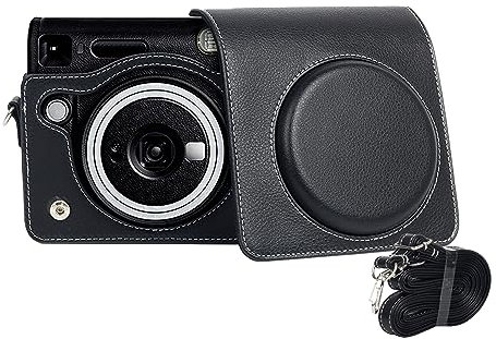 Kimyoaee Retro Vintage Square Camera Case for Fujifilm Instax SQ40 Instant Camera Cover Accessories, PU Leather Carrying Handbag Protection with Removable Shoulder Strap (Black)