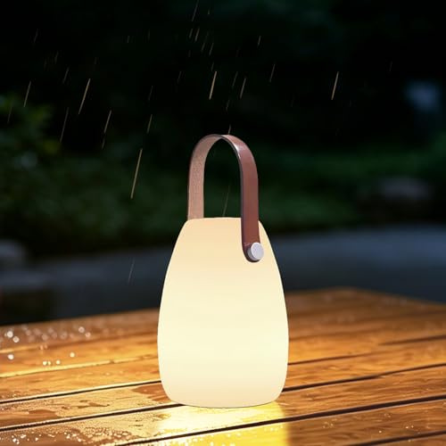 MALUX LED Kabellose Outdoor Lampe Dimmbare Tischlampe Campinglampe mit Fernbedienung für Balkon Garten Hof und Camping