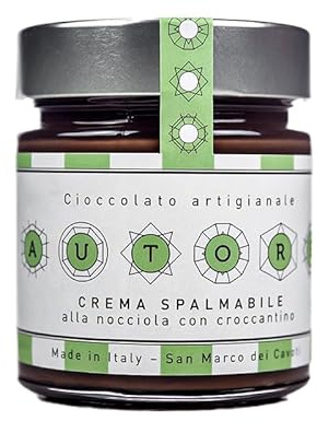 Crema Spalmabile alla Nocciola con Croccantino • Prodotto Artigianale • Alta Qualità • Senza Glutine • Made in Italy • 240 Grammi