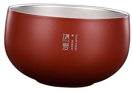 PRETYZOOM Robuste Edelstahlschüssel Reisschüssel Küchenschüssel Zubehör Rot Klein 450 Ml