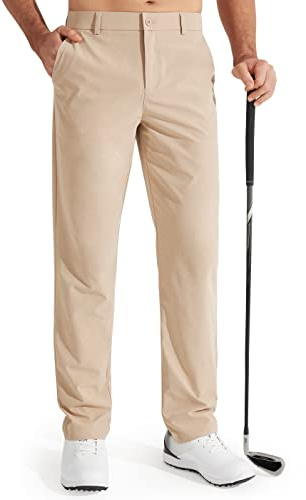 Libin Pantaloni da Golf Uomo Eleganti Pants Jogger 38W 32L Cachi