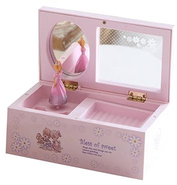 OUNONA Spieluhr Für Mädchen Rotierende Miniatur Aus Kunststoff Exquisiter Schmuckschatulle Mit Tanzendem Design Kreatives Heimaccessoire