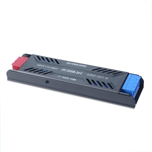 SUCIKORIO 24V 300W Netzteil LED Trafo LED Transformator 230V auf 24V 12,5A Schlank Konstante Spannung LED Treiber Netzteil 24V Ultra Dünn Niedervolttrafo für LED Lampen, LED Streifen, Halogenlampen