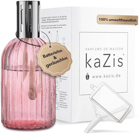 KAZIS® I Lámpara aromática catalítica I Cristal I XXL I 400 ml (rosa)