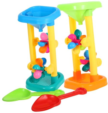 Toyvian Beach Hourglass Toy Sand Wheel Beach Toy Water Wheel Tower Toy for Toddlers 1- 2 Sand Wheel Toy Water Play Sandbox Toys for Toddlers Age 3- 5 Outdoor Summer Beach Toys for Kids