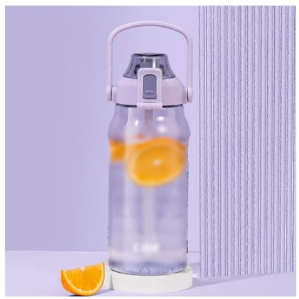 Water Bottle Taza Deportiva Reutilizable, Botella de Agua for Deportes al Aire Libre, Correa de Transporte y Termo a Prueba de Fugas, Ideal for Senderismo y Fitness Bidon Ciclismo (Color : Purple)