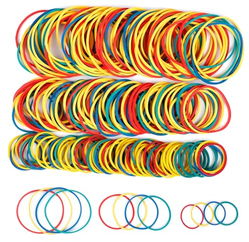 Elastic Bands Heavy Duty 400Pcs Colour Thick Rubber Bands 2.5/4/5/CM Natural Strong Money Elastic Bands Wide Rubber Band Stationary Stretchable Bands for Home School Office Workshop Accessories