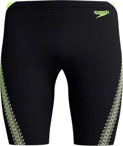 Speedo Hombre Traje de baño Jammer Hyperboom Splice | Secado rápido | Entrenamiento | Fitness | Resistente al Cloro Hyper Yellow/Cobalt/Emerald 30