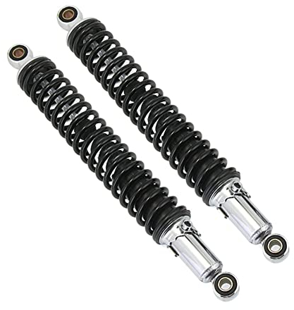 Motorrad StoßDäMpfer 1 Paar 400 mm 15,75 Zoll;Motorrad Luftstoßdämpfer Hinterradaufhängung Motor Dirt Bike Scooter ATV Quad Schwarz StoßDäMpfer