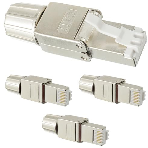 HUAREW Conector RJ45 CAT 7 Sin Herramienta | compatible con Cable Ethernet Cat7 Cat6A de(paquete de 4)