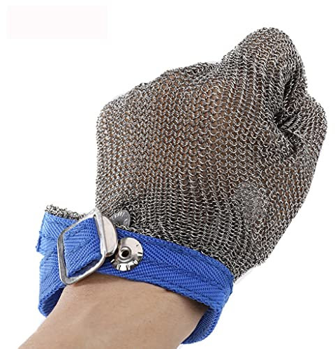 WQZStar Anti Cutting Gloves Food processing Anti cutting gloves, Shelling slicing Safety work gloves, Food grade stainless steel Chain mail gloves (Size : A pack of one/S) (A pack of one/XS)
