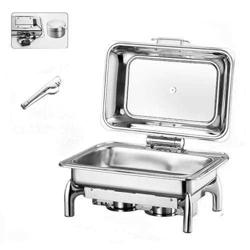 13L Scaldavivande Elettrico Professionale 304 Chafing Dish in Acciaio Inox Riscaldato Elettricamente/riscaldato ad Alcool per Party, Feste(13L/1)