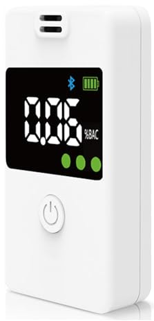 Cetfuro AlcoholíMetro, Probador de Alcohol con PrecisióN de con Conectividad Bluetooth, Pantalla LCD Digital Azul para el Hogar Personal
