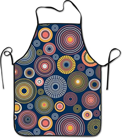 Personalisiert Arbeitsschürze Konzentrische Kreise Kochen Schürze Weich Latzschürze Verstellbare Malschürze Für Gartenar Bbq