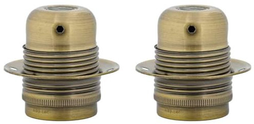 vidaXL Lampenfassungen 2 Stk. Bronze E27, Lampensockel, Schraubfassung, Glühbirnenfassung, Glühbirnenhalter, E27-Lampenfassung, Fassungsfassung