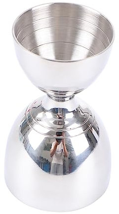 Cabilock taza de onza cristalería acanalada copas de coctel taza medidora de barman Margarita medida Whisky taza medidora para barra copa de vino vaso medidor de acero inoxidable Silver