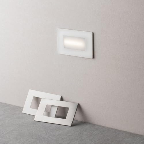 Faretto segnapassi da esterno Con Placchette intercambiabili lampada da muro IP65 LED 3W ad incasso per scatola 503, CCT 3 Tonalità selezionabile luce fredda Luce calda Luce Naturale (3W per 503)