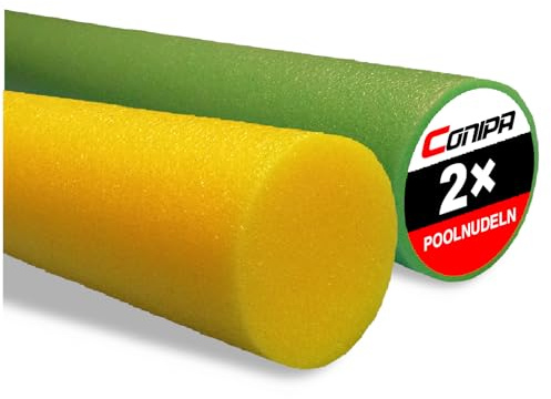 Conipa® - 2 x Schwimmnudeln im Set (160 x 7 cm) Kinder & Erwachsene (aus Schaumstoff) - Poolnudel & Pool-Spielzeug Set ab 3-10 Jahre (Made IN Europe) - Pool Wassernudel & Pool-Nudel