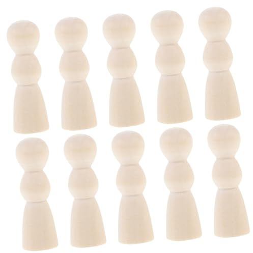 Gadpiparty 10stücke Unbemalter Holz Steckpuppen Zum Basteln Unfertige Holzfiguren Für Diy Verzierungen Und Malen Kleine Holzfiguren Zum Selbermachen Und Dekorieren