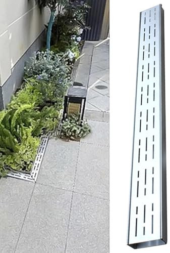 Canaletta Scolo Acqua Piovana System Di Drenaggio A Trincea In Acciaio Inox, Tubo Di Drenaggio Canale Di Drenaggio Stretto, Canale Di Drenaggio Lineare Per Grondaie W15cmxH5cm