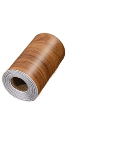 ENWWCH 5 roll 10CM*5M skirting line wall sticker self-adhesive wall sticker door frame Kitchen living room windowsill bathroom tile For Walls Edges, Borders(Brown)