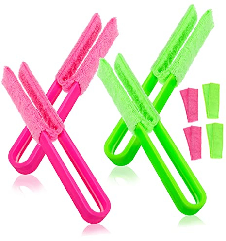 WEKAMOS Venetian Blind Cleaner Tool Set 4 Pieces Washable Microfiber Sleeves, Window Blind Duster Brushes for Dust Cleaning and Air Conditioner Maintenance