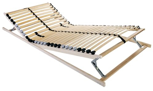 Gecheer Lattenrost Schwarz und Grau 90 x 190 cm Holz und Metall, Lattenrost selbstmontage für Ehebett Teenagerzimmer Hotelbetten