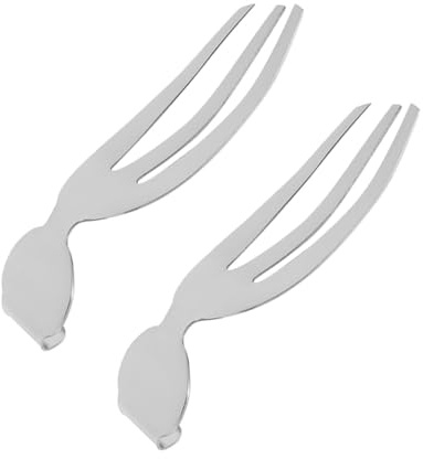 TOYANDONA 2pcs Useful Salad Serving Forks Made of Stainless Steel Anti-Slip Design Portable Salad Servers for Outdoor Activity and Camping