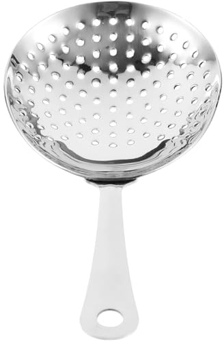 Filtro per Cocktail in Acciaio Inox Argento per Bar | Design Ergonomico, Trattiene Polpa e Pezzi di Ghiaccio, Adatto a Barman Professionisti
