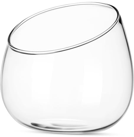 SEWACC Terrario de Vidrio Circular Transparente para Macetas de Interior y Suculentas, Jarrón Decorativo Elegante para Centro de Mesa y Estanterías