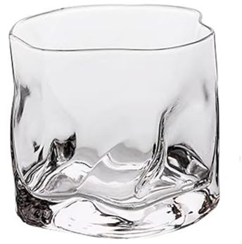 LJHFG63KUYT Vasos de vidrio Vasos de whisky irregulares y retorcidos, base gruesa 10.5 oz, cristalería for cócteles para jugo
