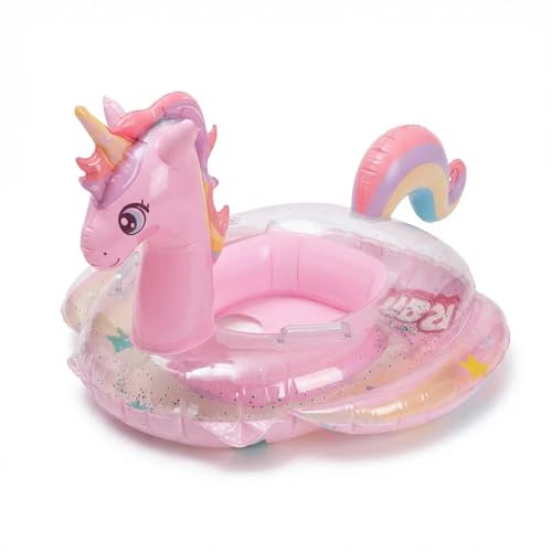 Baby Swimming Float Toddler Swimming Float Pink Unicorn Inflatable Pool Float for Kids Baby Inflatable Seat Swimming Baby Swimming Ring Baby Pool Float for 1-6 Years Kids Children Water Training