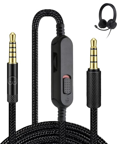 Headset Kabel Ersatz für Logitech G433 233 Gpro pro x, 3,5mm kopfhörerkabel | Gaming Headset Lautstärke Mikrofonsteuerung, Audiokabel 2m, Klinke Audio Ersatzkabel Geflochten