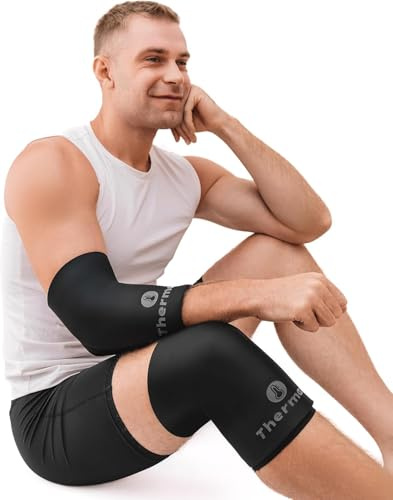 Thermax IceThermax Sleeves Mangas Compresivas Frío y Calor Reutilizables – Knee Brace, Rodillera, Tobillera y Manga Brazo, Compresa Gel Terapia para el Dolor Articular (Negro, M)