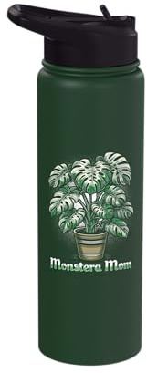 Monstera Mom Monstera Variegata House Plant Stainless Steel Insulated Water Bottle